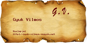 Gyuk Vilmos névjegykártya